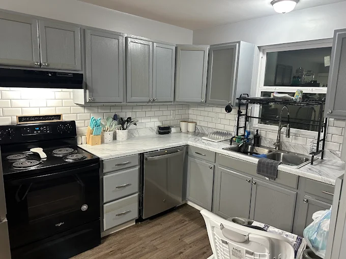 Kitchen remodeling project with updated cabinets